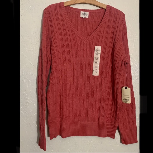 Cable Knit V-neck Sweater - Picture 4 of 7